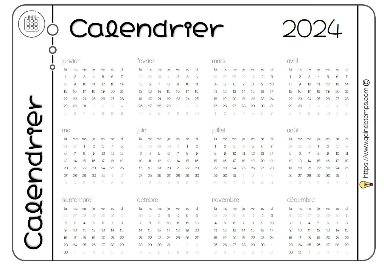 Calednrier 2024