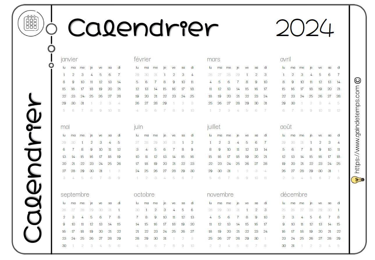 Calendrier 2024 à personnaliser soi-même – Calendrier photo à