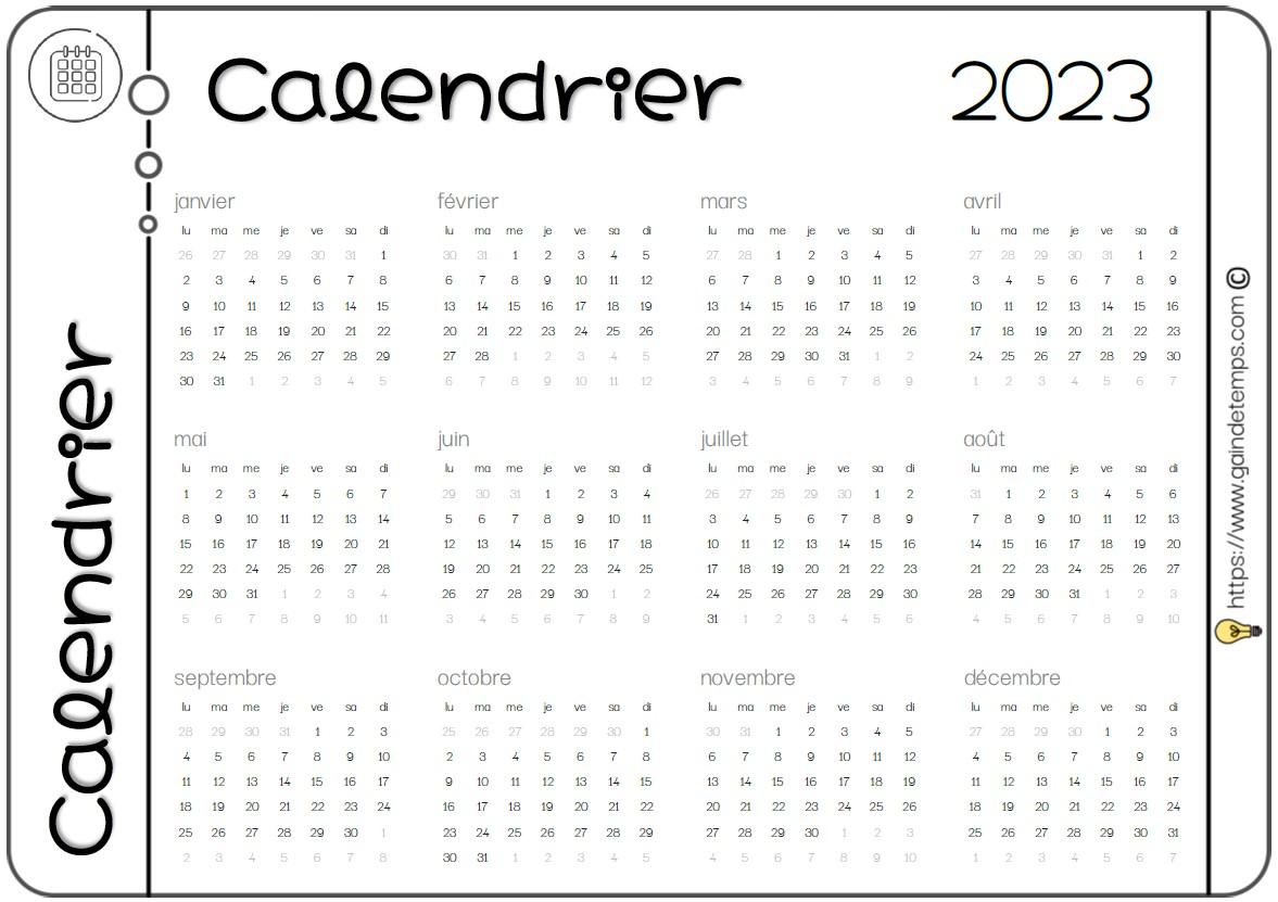 Calendrier 2023