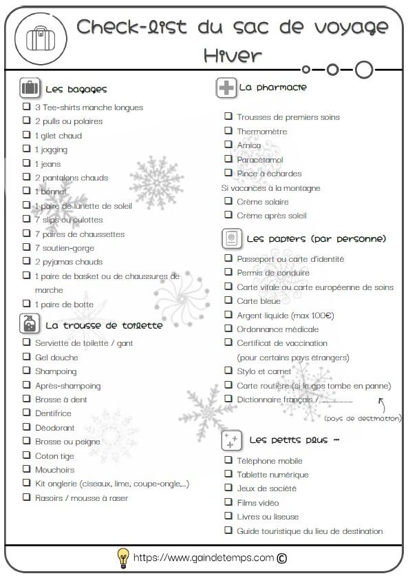 Checklist hiver